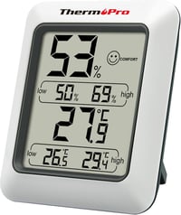 ThermoPro TP50 Digitális Hőmérő és Páratartalom Mérő - Szobai Hőmérséklet Monitor Komfort Zóna Jelzéssel, Mágneses Tartóval, Asztali Állvánn 1