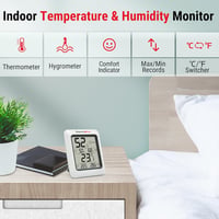 ThermoPro TP50 Digitális Hőmérő és Páratartalom Mérő - Szobai Hőmérséklet Monitor Komfort Zóna Jelzéssel, Mágneses Tartóval, Asztali Állvánn 3