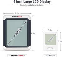 ThermoPro TP55 Digitális Hőmérő és Páratartalom Mérő - 2 db-os Szett Beltéri Klímafigyeléshez, Érintőképernyős, Háttérvilágítással, Min/Max  6
