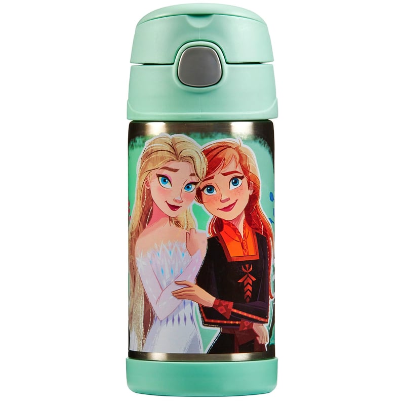 Detská nerezová termoska so slamkou Thermos Kids Funtainer Disney Frozen II, udrží chlad 12 hodín, vhodná do umývačky riadu.