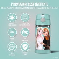 Detská nerezová termoska so slamkou Thermos Kids Funtainer Disney Frozen II, udrží chlad 12 hodín, vhodná do umývačky riadu. 5