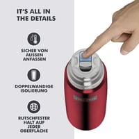 Termoska Thermos Light & Compact z nehrdzavejúcej ocele s pohárikom, 0,75 l, brusnicovo červená, 18 h teplé / 24 h studené, vhodná do umývačky riadu 4
