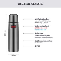 Termos Thermos Light & Compact 0,75 l, menține cald 18 ore, gri stâncă 3