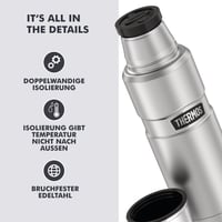Termos Thermos Stainless King 4003.205.047, 0,47 l, Oțel inoxidabil mat 4