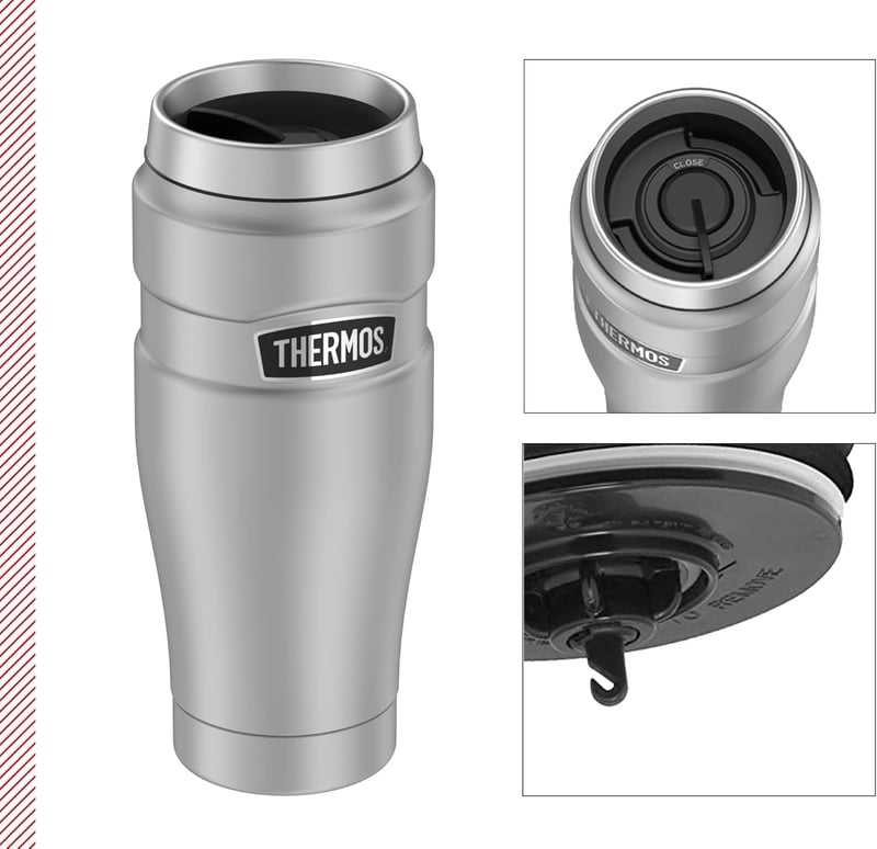 Thermos Stainless King 470ml rozsdamentes termosz bögre, szürke, hőtartó, mosogatógépben mosható - Stainless Steel