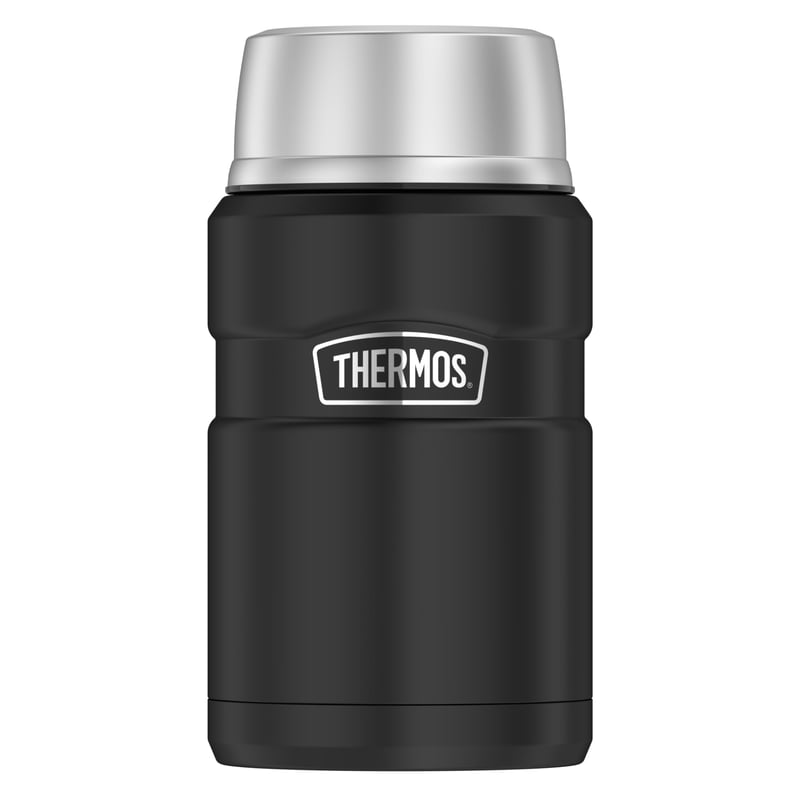 Termos na jedlo Thermos Stainless King 0,70 l, čierna matná nehrdzavejúca oceľ, bez BPA, 14 hodín teplý, 24 hodín studený