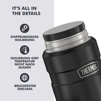 Termos na jedlo Thermos Stainless King 0,70 l, čierna matná nehrdzavejúca oceľ, bez BPA, 14 hodín teplý, 24 hodín studený 5