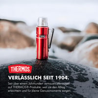 Nerezová termoska Thermos Stainless King červená 1,2 l s pohárom a rukoväťou, 12 h teplá, 24 h studená, vhodná do umývačky riadu, BP 2