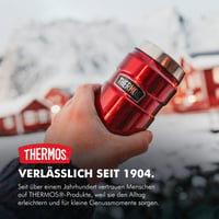 Termoska Thermos Stainless King, nerezová oceľ, matná čierna, 470 ml, hrnček na kávu, 7 h horúce / 18 h studené, vhodná do umývačky riadu, kompletná 2