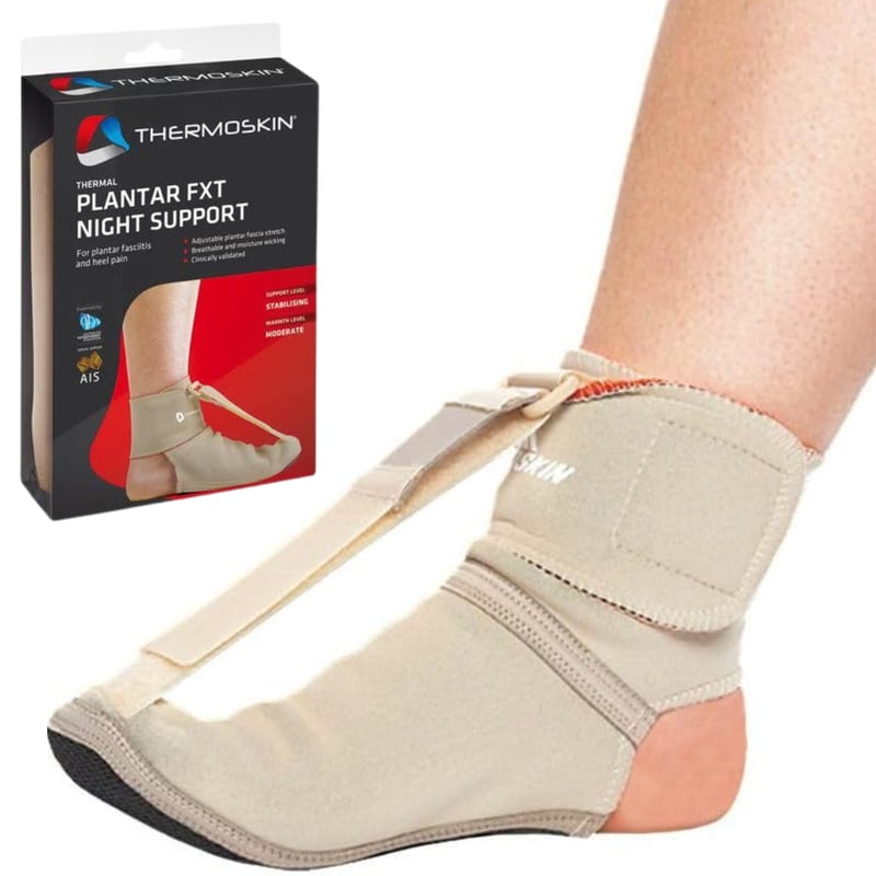 Thermoskin Plantar FXT Atelă de noapte pentru fasciită plantară, mărimea L – Atelă dorsală pentru dureri de călcâi cu căptușeală termică și compresie, pentru bărbați și femei