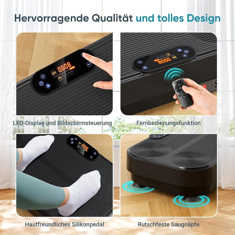 THERUN Vibrációs Tréning Pad 99 Szinttel, Teljes Test Edzéshez és Zsírégető Fitness Eszköz