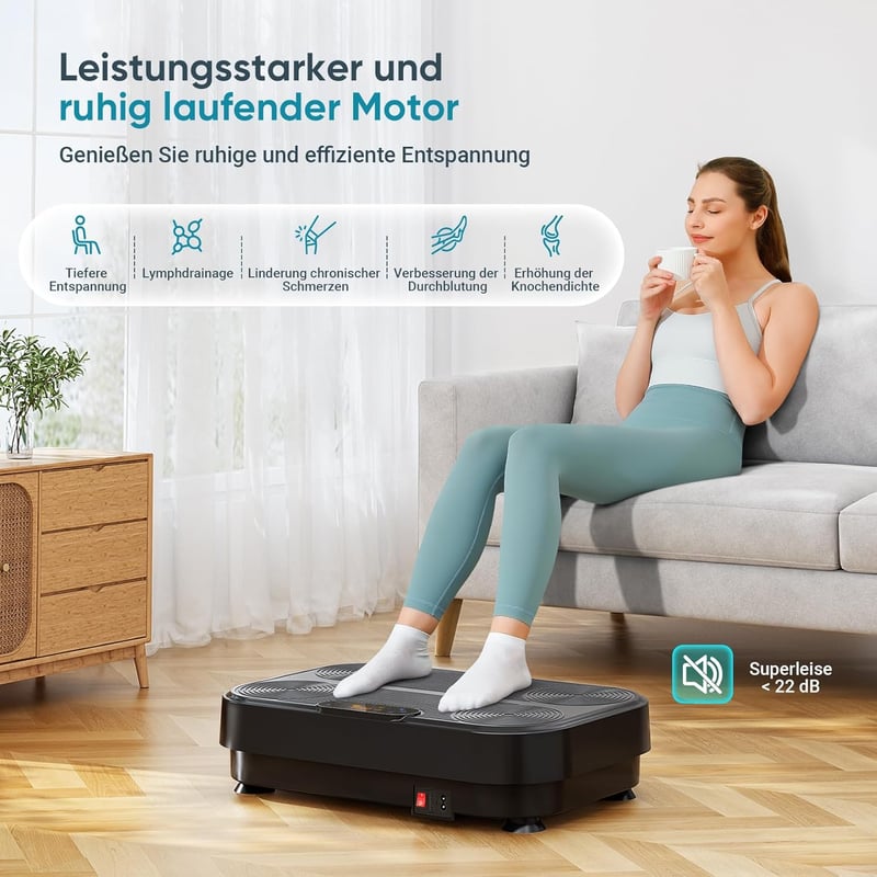 THERUN Vibrációs Tréning Pad 99 Szinttel, Teljes Test Edzéshez és Zsírégető Fitness Eszköz