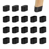 THETAG 18 bucăți capace ovale pentru picioare de scaun, protecție din plastic pentru picioare de scaun de 60x30 mm, protecție pentru podea 1