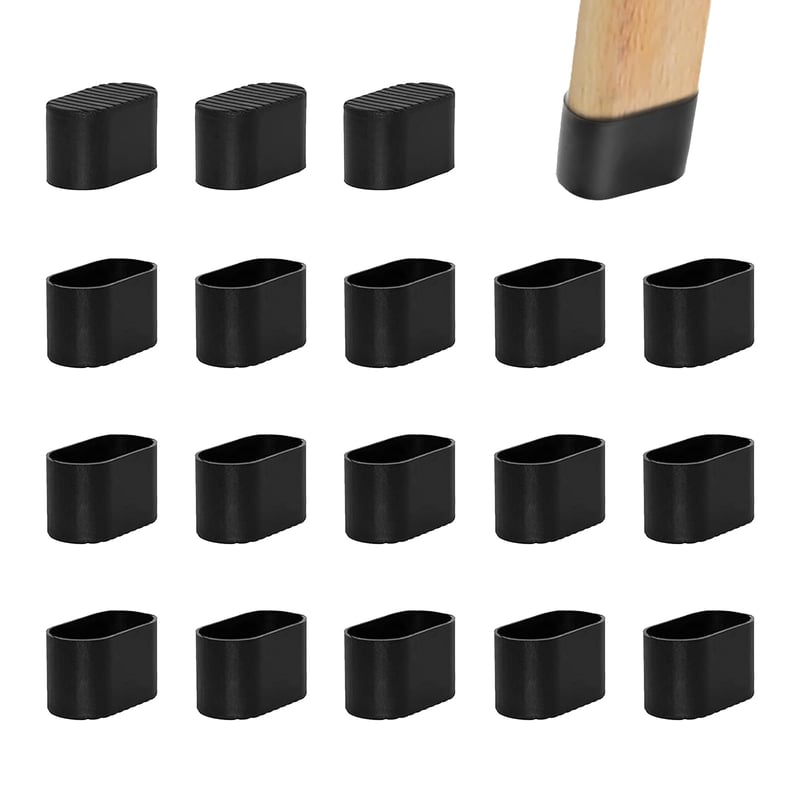 THETAG 18 bucăți capace ovale pentru picioare de scaun, protecție din plastic pentru picioare de scaun de 60x30 mm, protecție pentru podea