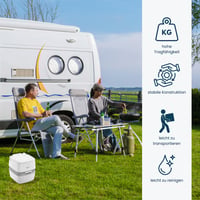 Toaletă portabilă de camping Thetford Porta Potti 165 Qube, alb-gri, 38,3 x 41,3 x 42,7 cm, ușoară și ușor de curățat, pentru autorulote și rulote 10