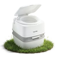 Toaletă portabilă de camping Thetford Porta Potti 165 Qube, alb-gri, 38,3 x 41,3 x 42,7 cm, ușoară și ușor de curățat, pentru autorulote și rulote 1
