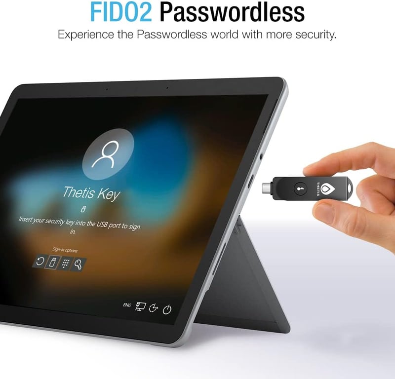 Thetis Pro FIDO2 Biztonsági Kulcs - Kétfaktoros Hitelesítés, NFC Támogatás, USB-A és USB-C Csatlakozók, Windows/MacOS/Linux Kompatibilis