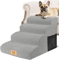 Thihome 4 lépcsős kutyalépcső 50 cm, mosható huzattal, szürke 1