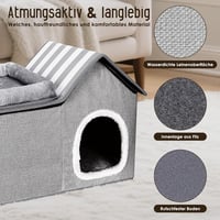 Thihome kétszintes macskavár puha párnával, csúszásmentes mosható macskabarlang 5