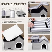Thihome kétszintes macskavár puha párnával, csúszásmentes mosható macskabarlang 7
