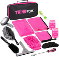 THINKWORK 17 részes autóápolási szett belső-külső tisztításhoz rózsaszín 1