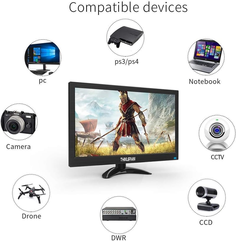 Thinlerain 13.3" hordozható monitor 1366x768 HDMI VGA BNC AV VESA
