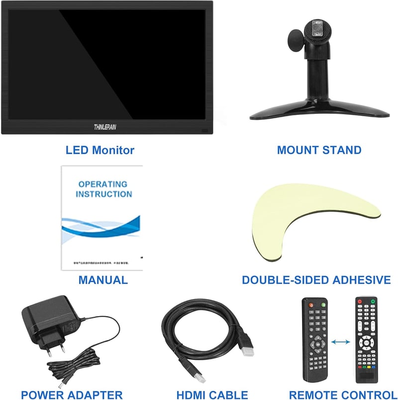 Thinlerain 13.3" hordozható monitor 1366x768 HDMI VGA BNC AV VESA