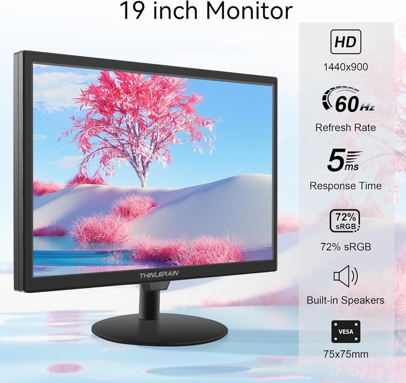 Thinlerain 19" LED Monitor 1440x900 VGA HDMI AV BNC USB beépített hangszóróval