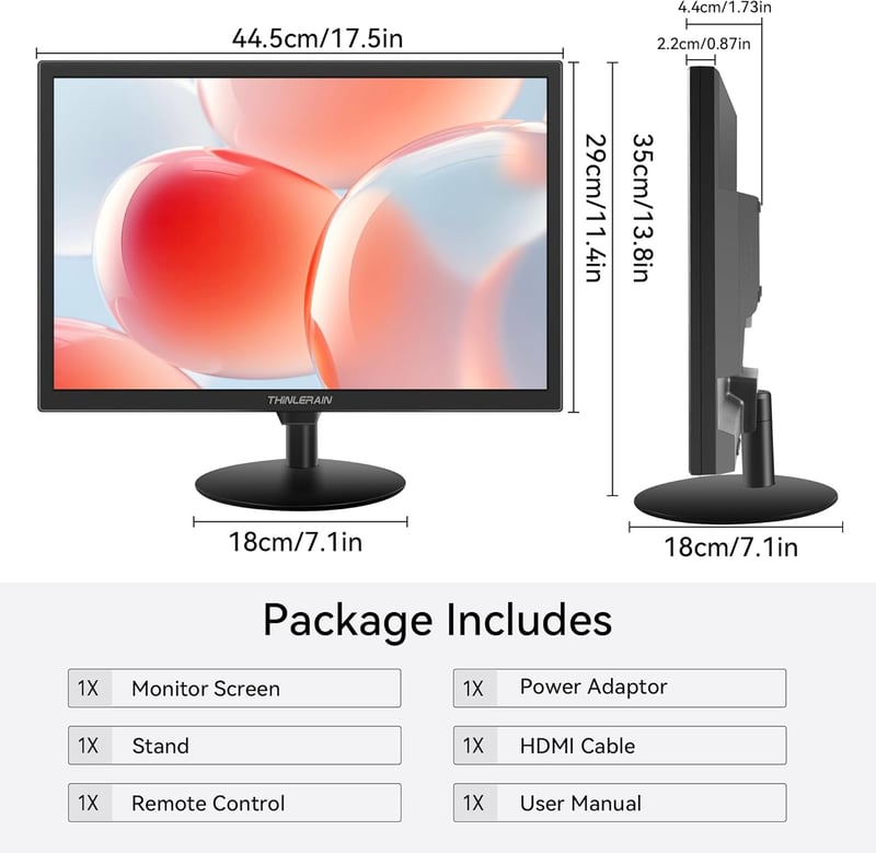Thinlerain 19" LED Monitor 1440x900 VGA HDMI AV BNC USB beépített hangszóróval
