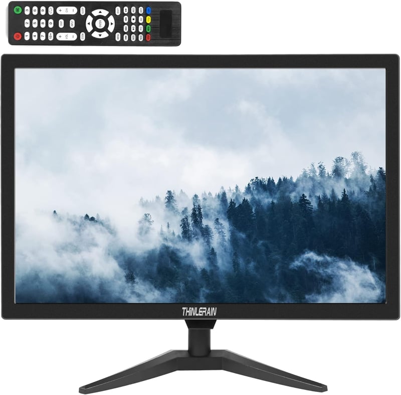 Thinlerain 20" LED Monitor 1600x900 Felbontással - Beépített Hangszóróval, HDMI/VGA/BNC/AV Csatlakozókkal, Fire Stick Kompatibilis, VESA Rög