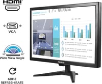 Thinlerain 20" LED Monitor 1600x900 Felbontással - Beépített Hangszóróval, HDMI/VGA/BNC/AV Csatlakozókkal, Fire Stick Kompatibilis, VESA Rög 2