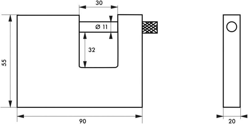 Thirard 90mm Téglalap Lakat Szett 2db Azonos Kulccsal 6 Kulcs