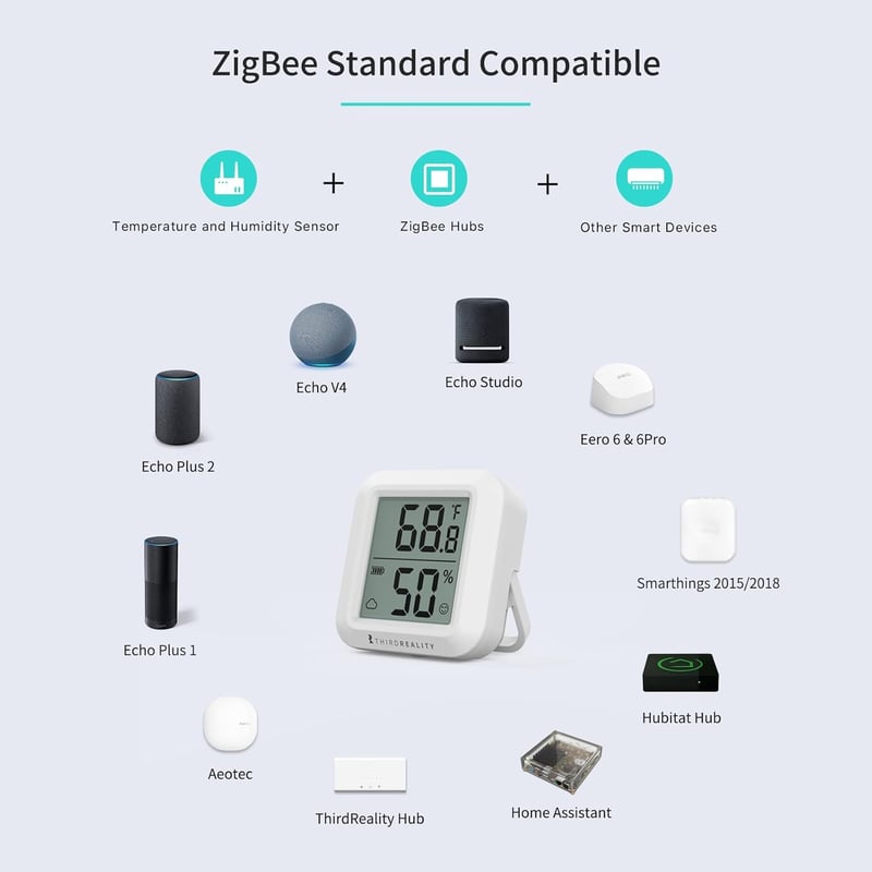 THIRDREALITY Zigbee hőmérséklet és páratartalom érzékelő 2 db LCD kijelzővel