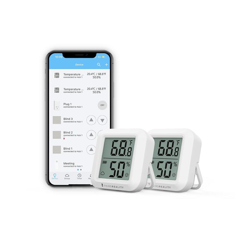 THIRDREALITY Zigbee hőmérséklet és páratartalom érzékelő 2 db LCD kijelzővel