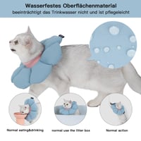 THKOFPET Guler de protecție pentru pisici, guler de recuperare moale, reglabil, cu model floral, pentru post-operator și răni, pentru pisici și câini de talie mică, albastru, mărimea M 2
