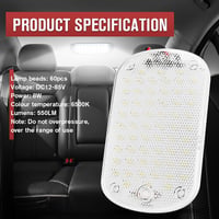 Thlevel 60 LED beltéri autó lámpa 12-85V 8W kapcsolóval, 2 darab 5