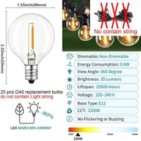 Thokono G40 LED izzó csere, E12 foglalat, IP44, meleg fehér - 25 db 2