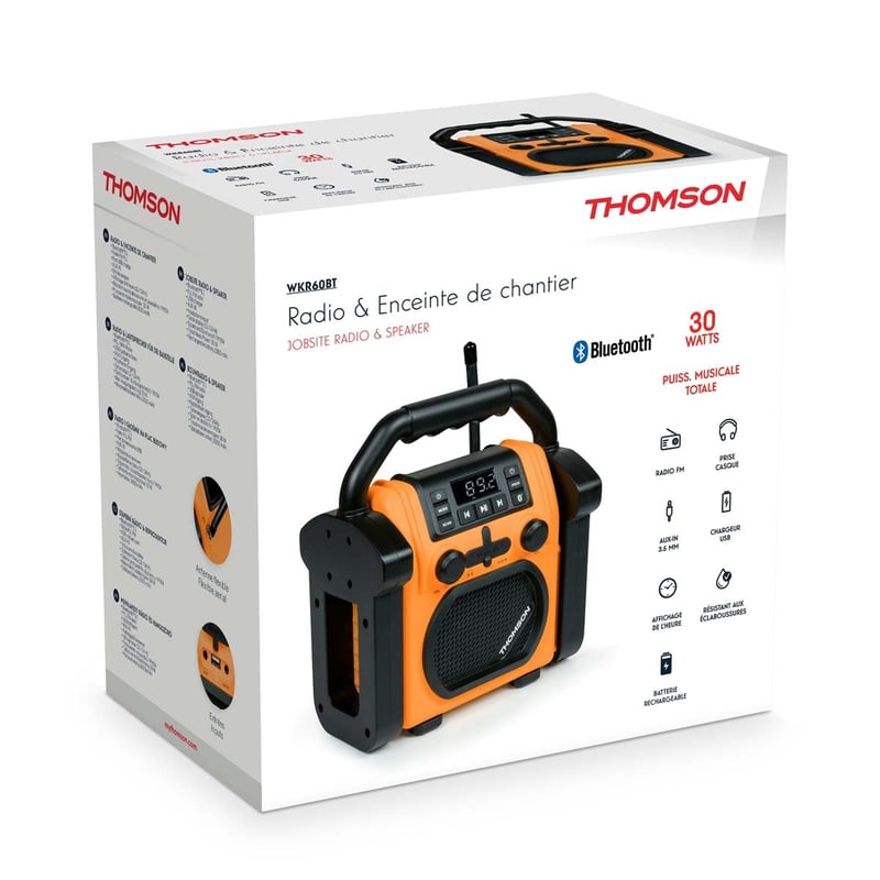 Thomson WKR60BT Bluetooth építési helyszíni rádió hangszóró 30W - narancssárga