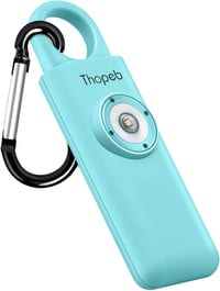 Thopeb Önvédelmi Riasztó Kulcstartó Nőknek - 130 dB Hangos Sziréna, LED Villogó Fény, 300m Hatótáv, Azúrkék Színben - Személyi Biztonsági Es 1