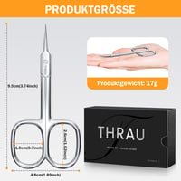 THRAU Precíz Körömágy Olló Görbített Csúccsal - Rozsdamentes Manikűr Pedikűr Körömvágó 6