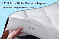Threads For Bed premium nadmadrac ekstra debeo - bijeli - 90x200 cm 2