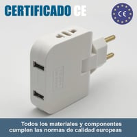 Three Stars 4000W Elosztó 4 Aljzat 2 USB Töltőport 180° Forgófejes Falitöltő 5