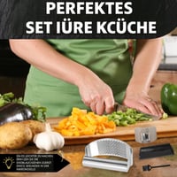 Three Stars Fokhagyma Préselt Rozsdamentes Acél 4 az 1-ben Szett Préselt és Vágó Szilikon Hámozóval 9