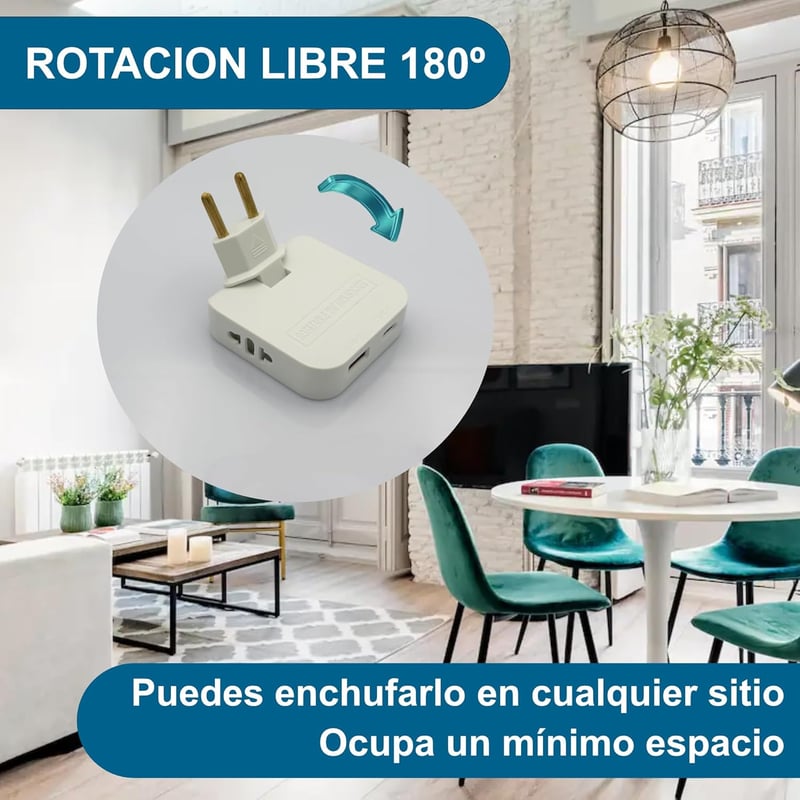 Three Stars Lapos Elosztó USB-C és USB-A Portokkal 4000W Háromfoglalatos Fehér
