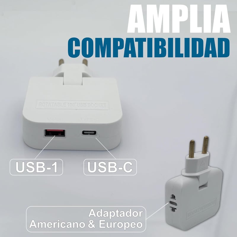 Three Stars Lapos Elosztó USB-C és USB-A Portokkal 4000W Háromfoglalatos Fehér