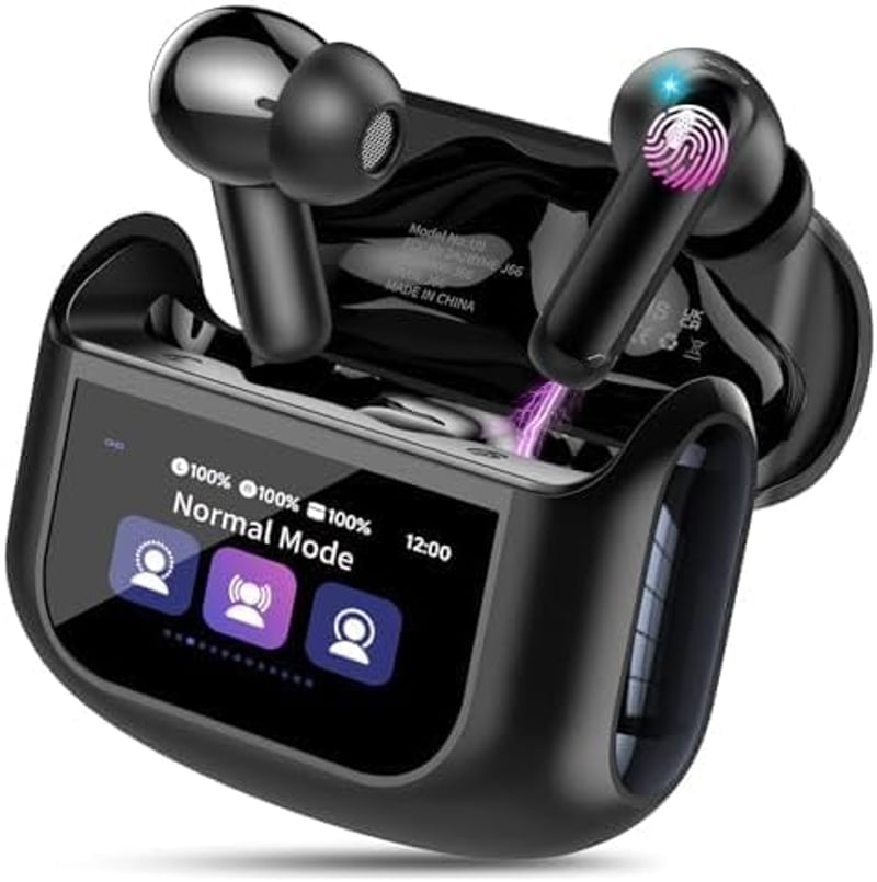 Bluetooth 5.4 slúchadlá Thunelec s aktívnym (ANC) a pasívnym (ENC) potlačením hluku, dotykovým ovládaním, HiFi stereo zvukom, 5 režimami ekvalizéra, 48-hodinovou výdržou batérie, krytím IP7, čierne