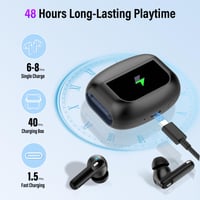 Bluetooth 5.4 slúchadlá Thunelec s aktívnym (ANC) a pasívnym (ENC) potlačením hluku, dotykovým ovládaním, HiFi stereo zvukom, 5 režimami ekvalizéra, 48-hodinovou výdržou batérie, krytím IP7, čierne 5