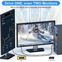 Thzzhnno DisplayPort DVI kábel 2m aranyozott nylon fonott adapter 1080p 3