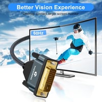Thzzhnno DisplayPort DVI kábel 2m aranyozott nylon fonott adapter 1080p 5