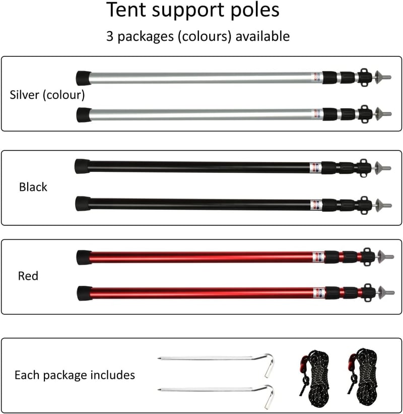 Tiandirenhe Teleszkópos Sátor Tartórúd 95-234 cm Alumínium Kemping Pálca